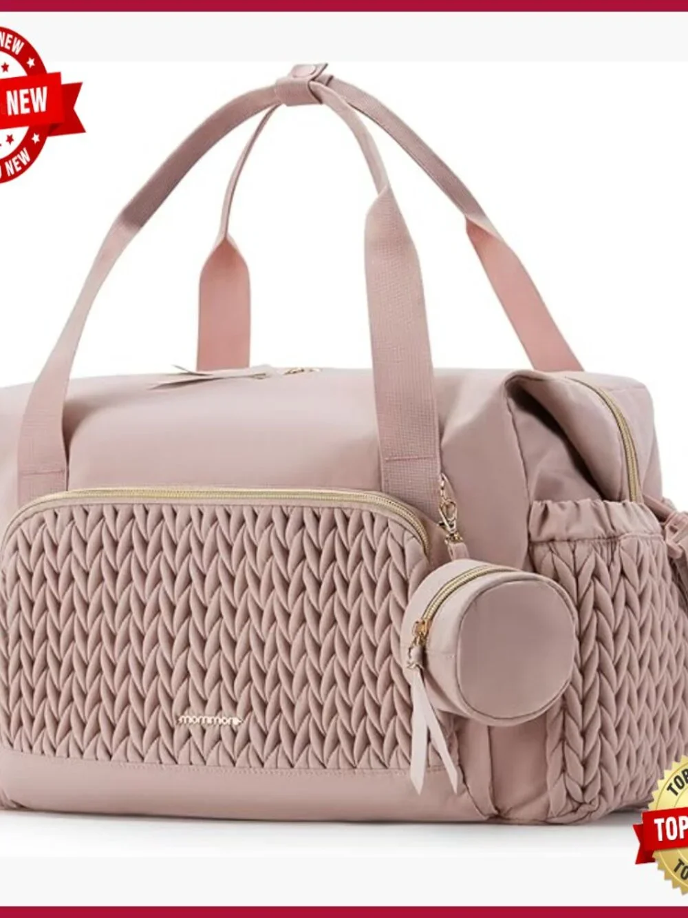 Large Capacity Diaper Tote Bag with Insulated Pockets and Changing Pad
